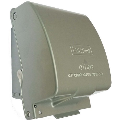 Metal While In-Use Weatherproof Covers 2 Gang Gray - Our Multi Device Metal While In Use Electrical Cover is easy to install and Meets National Electric Code Requirements for Receptacle Covers in Outdoor or Wet Locations .Metal While-In-Use Weatherproof Covers 2 Gang Gray features include:  Metal WeatherProof While In Use - Multi Purpose Electrical In Use Cover Complies with NEC 2005 406.8 (B)(1) for receptacles in damp or wet locations  2011 NEC 406.9(B)(1) Extra Duty Standard Complies with 2011 NEC 406.9(B)(1) Extra Duty Standard 2 Gang - 31 Device Configurations Quick Fit Install in Seconds Maximum Impact Resistance Maximum Versatility, Easily Configured Heavy Duty Die Cast Aluminum Construction  2 Gang Patented Cover Adjustable from 3-1/2