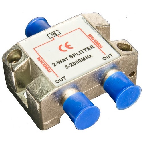 2 Way Splitters with Ground Block Satellite 5-2050Mhz - Heavy duty 2 Way Splitters with screw mount.2 Way Splitters with Ground Block Satellite 5-2050Mhz features include:  Splitter allows 2 units to be operated from one source Accepts coaxial lsquo;Frsquo; fittings Order Qty of 1 = 1 Piece Below is more info on our 2 Way Splitters with Ground Block Satellite 5-2050Mhz