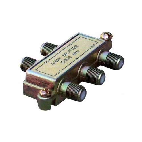 4 Way Splitters with Ground Block 5-900 Mhz - Larger 4 Way Splitters for big applications.4 Way Splitters with Ground Block 5-900 Mhz features include:  Splitter allows 4 units to be operated from one source Accepts coaxial lsquo;Frsquo; fittings Order Qty of 1 = 1 Piece Below is more info on our 4 Way Splitters with Ground Block 5-900 Mhz