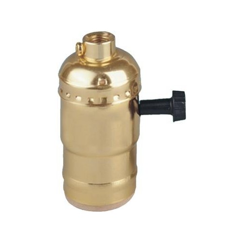 Turn Knob Lampholder 3-Way - A quality brass-finished Turn Knob Lampholder.Turn Knob Lampholder 3-Way features include: Medium Base Incandescent Aluminum Brass Dipped 250W, 250V cULus Listed Order Qty of 1 = 1 Piece Below is more info on our Turn Knob Lampholder 3-Way