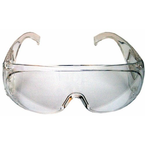 Safety Glasses - Fit Over Prescription Glasses - Our Safety Goggles will fit over your Prescription Glasses with minimal fuss.Safety Glasses - Fit Over Prescription Glasses features include:  Safety Goggles fit over prescription glasses or can be worn alone Full panoramic clear frame/lens has wide vision field amp; max UV protection Anti-glare brow guard, universal bridge, amp; spatula temples with wide integral side shields High-Impact, Scratch Resistant Polycarbonate Lens Lightweight amp; Polycarbonate Frame Meets or Exceeds ANSI Z87.1 Standards Order Qty of 1 = 1 Piece Below is more info on our Safety Glasses - Fit Over Prescription Glasses