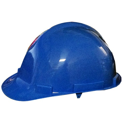 Hard Hat Blue - This Ratchet Hard Hat provides comfort and safety.Hard Hat Blue features include:  Ratchet Hard Hat has Polypropylene shell, tough, lightweight, and durable Four-point easy turn knob ratchet adjustment for perfect fit Shock-absorbing and rain trough prevents water from dripping down to neck Reinforced ribs on top provide extra impact protection Ratchet Hard Hat has Slotted sides for accessories, such as face shields or ear muffs Complies with ANSI Z89.1 amp; OSHA requirements (#53248)Chin strap sold separately from hard hat Order Qty of 1 = 1 Piece Below is more info on our Hard Hat Blue