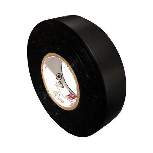 General Purpose Vinyl Electrical Tape Black - Color Coded Electrical Tape for multiple applications.General Purpose Vinyl Electrical Tape Black features include:  Color coded electrical tape is 3/4 X 60 Ft X 7 Mil Use for Protective Jacketing and Bundling High dielectric strength, high adhesion and shear Flame Retardant and Weather Resistant Resistant to acids, alkalis, chemicals, oils, moisture, sunlight and corrosion Rated 600V Lead Free UL 510 and CSA 22.2 Listed  Order Qty of 1 = 1 Piece Below is more info on our General Purpose Vinyl Black Electrical Tape