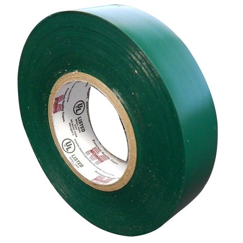 General Purpose Vinyl Green Electrical Tape - Color Coded Electrical Tape for multiple applications.General Purpose Vinyl Green Electrical Tape features include:  Color coded electrical tape is 3/4 X 60 Ft X 7 Mil Use for Protective Jacketing and Bundling High dielectric strength, high adhesion and shear Flame Retardant and Weather Resistant Resistant to acids, alkalis, chemicals, oils, moisture, sunlight and corrosion Rated 600V Lead Free UL 510 and CSA 22.2 Listed  Order Qty of 1 = 1 Piece Below is more info on our General Purpose Vinyl Green Electrical Tape