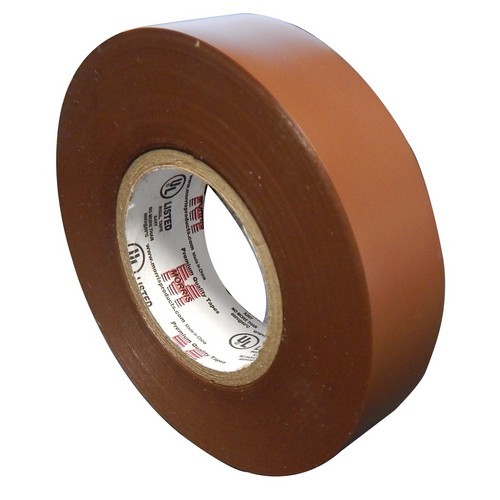 General Purpose Vinyl Brown Electrical Tape - Color Coded Electrical Tape for multiple applications.General Purpose Vinyl Brown Electrical Tape features include:  Color coded electrical tape is 3/4 X 60 Ft X 7 Mil Use for Protective Jacketing and Bundling High dielectric strength, high adhesion and shear Flame Retardant and Weather Resistant Resistant to acids, alkalis, chemicals, oils, moisture, sunlight and corrosion Rated 600V Lead Free UL 510 and CSA 22.2 Listed  Order Qty of 1 = 1 Piece Below is more info on our General Purpose Vinyl Brown Electrical Tape