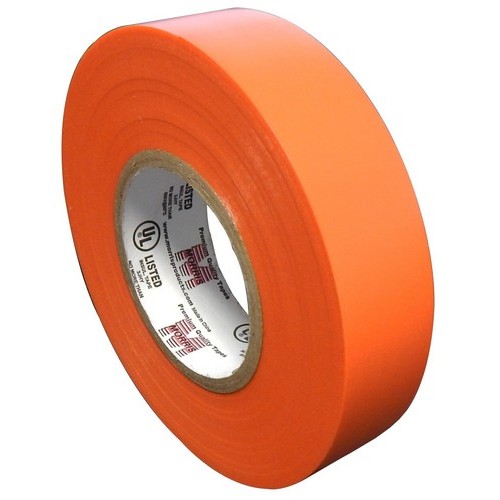 General Purpose Vinyl Orange Electrical Tape - Color Coded Electrical Tape for multiple applications.General Purpose Vinyl Orange Electrical Tape features include:  Color coded electrical tape is 3/4 X 60 Ft X 7 Mil Use for Protective Jacketing and Bundling High dielectric strength, high adhesion and shear Flame Retardant and Weather Resistant Resistant to acids, alkalis, chemicals, oils, moisture, sunlight and corrosion Rated 600V Lead Free UL 510 and CSA 22.2 Listed  Order Qty of 1 = 1 Piece Below is more info on our General Purpose Vinyl Orange Electrical Tape