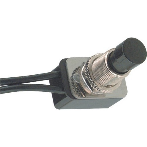 Black Push Button SPST Maintained Contact On-Off with 6