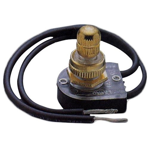 Rotary Switch SPST Brass Button On-Off with 6