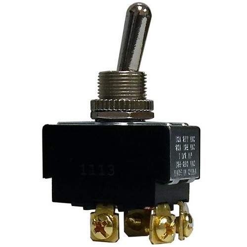 Heavy Duty Momentary Contact Toggle Switch DPDT (On)-Off-On Screw Terminals - This heavy duty Momentary Double Toggle Switch is used in Motor Control  Tool Applications.Heavy Duty Momentary Contact Toggle Switch DPDT (On)-Off-On Screw Terminals features include:  Motor Control  Tool Applications Momentary = ( ) DPDT, (On)-Off-On 6 Screw Terminals 20 AMP, 125VAC 10 AMP, 277VAC 1-1/2 HP 125/250VAC Solid Brass or Nickel Plated Bushings 1/2