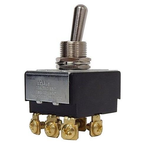Heavy Duty 3 Pole Toggle Switch 3PST On-Off Screw Terminals - Brass and Nickel plated Multi-Pole Toggle Switches are extra durable.Heavy Duty 3 Pole Toggle Switch 3PST On-Off Screw Terminals features include:  3PST, On-Off Great for power tool and motor control switch applications Rugged long-wearing solid Brass or Nickel plated bushings 6 Screw Terminals 1/2