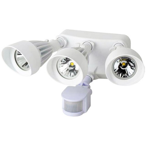 LED Motion Activated Security Flood Lights 3 Head 30 Watts White 5000K - Our LED Motion Activated Security Light saves energy on your outdoor security lighting. Replaces old HID, mercury vapor, high pressure sodium  metal halide fixtures.LED Motion Activated Security Flood Lights 3 Head 30 Watts White 5000K features include: Replaces old HID, mercury vapor, high pressure sodium  metal halide fixtures.Triple Head ConfigurationTurns Lights on Automatically When Motion is Detected Ideal for Walkways, Entrances, Backyards and Patios Provides Years of Trouble Free Service240° Detection Angle out to 60Ft Adjustable Motion  Light Sensitivity  Time Delay Durable Die Cast Aluminum IP65 Weather Resistant HousingHigh Temperature Silicone GasketingClear Polycarbonate Lens Fluted Prismatic Reflector  Operating Temperature: -4deg;F to 122deg;F Voltage: 120V-277V SMD 2835 LEDs Beam Angle: 100°CRI: 80 Color Temperature: 5000K Powder Coat Finish in White cETLus ListedDLC Listed5 Year WarrantyOrder Qty of 1 = 1 PieceSpec SheetIES FileLM79 Below is more info on our LED Motion Activated Security Flood Lights 3 Head 30 Watts White 5000K for retrofit of HID, MH, HPS and Mercury Vapor fixtures.