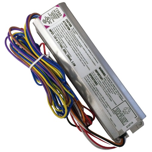 Fluorescent Emergency Lighting Ballasts 500 Lumens T8-T12 - Fluorescent Emergency Lighting Ballasts for power failures.Fluorescent Emergency Lighting Ballasts 500 Lumens T8-T12 features include:  Fluorescent Emergency Ballast allows the same fixture to be used for both normal and emergency lighting In the event of a Power Failure, the Ballast Switches to the Emergency Mode and operates one or two of the existing lamps for a minimum of 90 minutes The unit contains a Ni-Cad Battery, Charger, and Inverter Circuit in a single package. The ballast can be mounted in the wireway or on top of the fixture, and is UL listed for factory installation or retrofit applications Standard ballasts are rated for use with a variety of lamp types: T8, T9, T10, T12, U-Shaped, HO, VHO, Circuline, energy saving  4-Pin Compact lamps Compatible with most one, two, three  four lamp electronic, standard energy saving  dimming AC ballasts 90 minute minimum emergency power, 24 hour recharge time Temperature Range: 68deg;F to 122deg;F(20deg;C to 50deg;C) 120/277 Volt 60 Hz Damp Location Listed UL Listed 5 Year Warranty Order Qty of 1 = 1 Piece Spec Sheet  Below is more info on our Fluorescent Emergency Lighting Ballasts 500 Lumens T8-T12