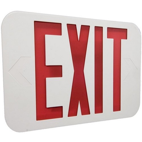 LED Exit Sign Red LED White Housing Battery Backup Remote Capable - This classic LED Exit Sign is clear and highly visible.LED Exit Sign Red LED White Housing Battery Backup Remote Capable features include:  Superior Quality Exit Sign Combined with LED Energy Saving Technology In a Low-Profile, Unobtrusive Design Remote Capable Completely Self-Contained Fully Automatic Operation Compact, Low Profile Design in Neutral Finish Push to Test Switch Automatic, Low Voltage Disconnect (LVD) 120 or 277 VAC Operation Injection-Molded, V-O Flame Retardant, High Impact, Thermoplastic Housing Charge Rate/Power On LED Indicator Light Energy Consumption of Less than 4 Watts for Red Letters Listed for Damp Location Universal Mounting Canopy amp; 2 Face Plates for Wall, Side or Top Installation 3.6V 1800maH Ni-Cad Battery On Remote Capable Units 90 Minute Battery Run Time Remote Capability for up to 2 Additional LED Remote Lamp Heads:2 heads - 3 hours operation (Base Unit)3 heads - 2 hours operation (Base Unit + 1 Head) 4 heads - 1.5 hours operation (Base Unit + 2 Heads) CAUTION: Use only LED Remote Lamp Heads with Remote Capable Units UL 924 Listed 5 Year Warranty Order Qty of 1 = 1 Piece Spec Sheet  Below is more info on our LED Exit Sign Red LED White Housing Battery Backup Remote Capable