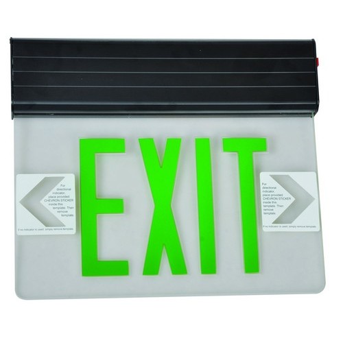 Surface Mount Edge Lit Exit Sign Single Sided Legend Green LED Black Housing - Our Multiple Mount LED Exit Signs can go anywhere.Surface Mount Edge Lit Exit Sign Single Sided Legend Green LED Black Housing features include:  Universal Mount LED Edge Lit Exit Signs have Compact, low-profile design Energy consumption of less than 5 watts for battery backup units Emergency battery backup model is completely self-contained Infield installation directional indicators Tri-mount canopy provides top, end or back mounting convenience (Surface only) Premium Grade extruded Aluminum housing AC on indicator light and test switch Ni-Cad battery 120/277 Volt operation Solid State electronics and charger board UV stabilized ultra clear acrylic panelPremium high output ultra bright LEDrsquo;s Single Side Legend Only(Must purchase Double Sided Face Plate Separately) UL Listed  5 Year Warranty Order Qty of 1 = 1 Piece Spec Sheet  Below is more info on our Surface Mount Edge Lit Exit Sign Single Sided Legend Green LED Black Housing