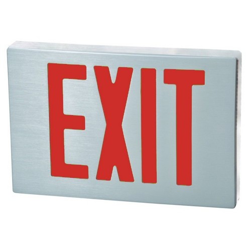Cast Aluminum LED Exit Sign - Red LED - Aluminum Housing - Aluminum Face - Our Decorator LED Exit Sign combines safety and style.Cast Aluminum LED Exit Sign - Red LED - Aluminum Housing - Aluminum Face features include:  LED Cast Aluminum Series utilizes a unique illumination design in an architecturally pleasing housing Universal 120/277 VAC operation on all exits LED energy savings Decorator LED Exit Sign is Damp location rated Universal canopy included (wall or ceiling mounted) Premium grade Ni-cad rechargeable battery Sleek Curved Design Powder Coat Finish Spec grade Universal K/O chevrons Quick clip snap closure for front face plate Grounded safety cable All units include one face plate with legend and flat back panel to allow 1 sided legend display (for 2 sided legend display order separate faceplate with legend) UL Listed  5 Year Warranty Order Qty of 1 = 1 Piece Spec Sheet  Below is more info on our Cast Aluminum LED Exit Sign - Red LED - Aluminum Housing - Aluminum Face