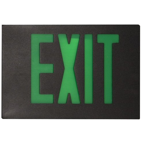 Cast Aluminum LED Exit Sign Face Plate Green LED Black Face - Extra Face Plate for 2 Sided Applications.Cast Aluminum LED Exit Sign Face Plate Green LED Black Face features include:  Extra Face Plate for 2 Sided Applications Face Plate Only - Fixture Not Included UL Listed  5 Year Warranty Order Qty of 1 = 1 Piece  Below is more info on our Cast Aluminum LED Exit Sign Face Plate Green LED Black Face
