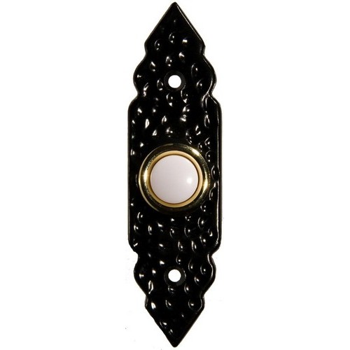 Decorative Pushbutton Black - A classic Decorative Black Doorbell Push Button.Decorative Pushbutton Black features include:  Decorative Design  Back Lit Button Flush Mount 16VDC Metal Constructed Order Qty of 1 = 1 Piece Below is more info on our Decorative Pushbutton Black