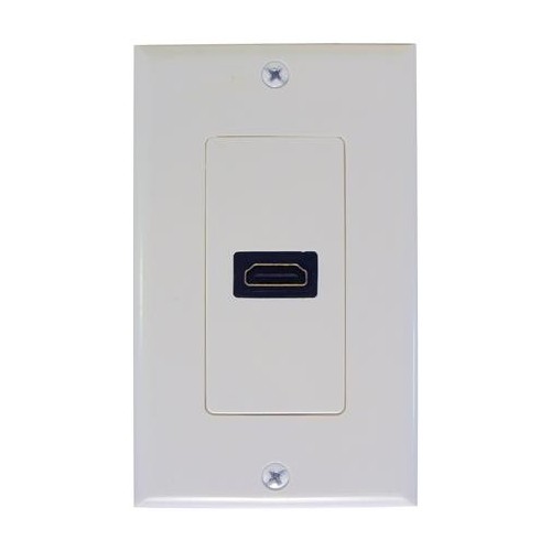 HDMI Home Enterainment WallPlateWhite - HDMI Home Enterainment WallPlate for Hi Definition Television Applications.HDMI Home Enterainment WallPlate White features include:  High Definition 1080p  1080i Video Connectors Supports DTS-HD, Dolby True HD  7.1 Channel Surround Sound Audio Supports HDCP, EDID, DDC Supports 24-bit True Color Decorative Style Plate Gold Plated Contacts Flame Resistant UL 94V-0 Lexan Order Qty of 1 = 1 Piece Below is more info on our HDMI Home Enterainment WallPlate