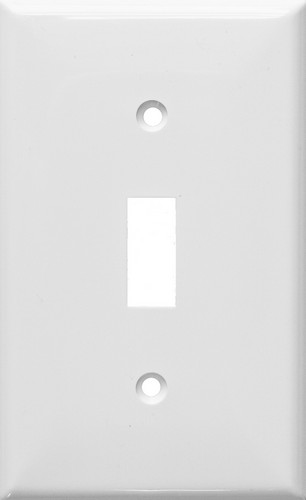 Lexan Wall Plates 1 Gang Toggle Switch White - A durable 1 Gang Wall Plate for Toggle Switch.Lexan Wall Plates 1 Gang Toggle Switch White features include:  Toggle Switch Wall plate is highly resistant to impact, abrasion, oil, acids and discoloration Ideal for use in high-abuse areas Smooth, easy to clean surface Wall plate for toggle switch is round on edges to prevent injury and wall damage Supplied with color matching painted metal mounting screws Mounting Screws individually wrapped in a small plastic bag to protect plate from scratches Specification Grade - meets all current Federal Specifications Conform to NEMA amp; ANSI standards Flammability rating UL94V-2 UL Listed Order Qty of 1 = 1 Piece Below is more info on our Lexan Wall Plates 1 Gang Toggle Switch White