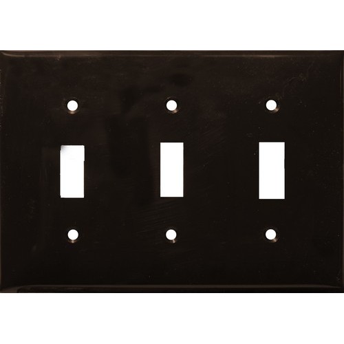 Lexan Wall Plates 3 Gang Toggle Switch Brown - This 3 Gang Wall Plate Toggle Switch provides value.Lexan Wall Plates 3 Gang Toggle Switch Brown features include:  Toggle Switch Wall plate is highly resistant to impact, abrasion, oil, acids and discoloration Ideal for use in high-abuse areas Smooth, easy to clean surface Round on edges to prevent injury and wall damage Supplied with color matching painted metal mounting screws Mounting Screws individually wrapped in a small plastic bag to protect plate from scratches Specification Grade - meets all current Federal Specifications 3 gang wall plate conforms to NEMA amp; ANSI standards Flammability rating UL94V-2 UL Listed Order Qty of 1 = 1 Piece Below is more info on our Lexan Wall Plates 3 Gang Toggle Switch Brown