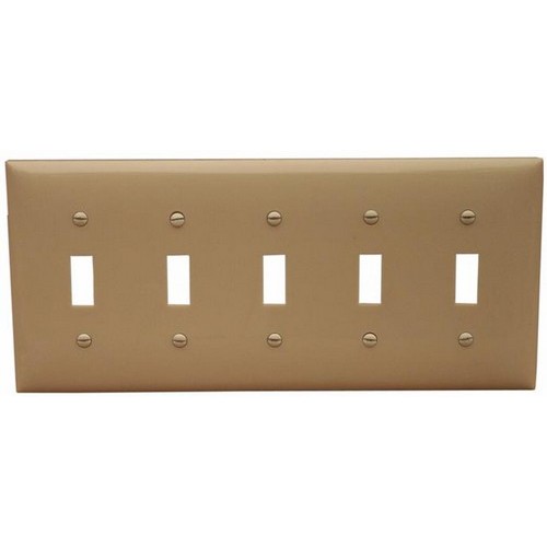 Lexan Wall Plates 5 Gang Toggle Switch Ivory - This Wall Plate is for a 5 Gang Toggle Switch. Lexan Wall Plates 5 Gang Toggle Switch Ivory features include:  Toggle Switch Wall plate is highly resistant to impact, abrasion, oil, acids and discoloration Ideal for use in high-abuse areas Smooth, easy to clean surface Round on edges to prevent injury and wall damage Supplied with color matching painted metal mounting screws Mounting Screws individually wrapped in a small plastic bag to protect plate from scratches Specification Grade - meets all current Federal Specifications 5 gang wall plate conforms to NEMA amp; ANSI standards Flammability rating UL94V-2 UL Listed Order Qty of 1 = 1 Piece Below is more info on our Lexan Wall Plates 5 Gang Toggle Switch Ivory