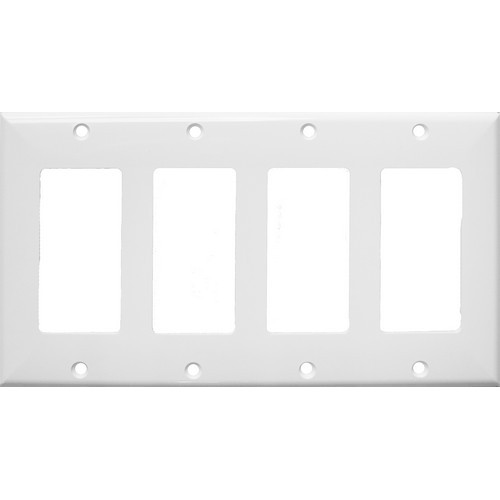Lexan Wall Plates 4 Gang Decorative/GFCI White - This Decorative/GFCI 4 Gang Wall Plate is a great valueLexan Wall Plates 4 Gang Decorative/GFCI White features include:  Decorative/GFCI wall plate is highly resistant to impact, abrasion, oil, acids and discoloration Ideal for use in high-abuse areas Smooth, easy to clean surface Round on edges to prevent injury and wall damage Supplied with color matching painted metal mounting screws Mounting Screws individually wrapped in a small plastic bag to protect plate from scratches Specification Grade - meets all current Federal Specifications Decorative/GFCI wall plate conforms to NEMA amp; ANSI standards Flammability rating UL94V-2 UL Listed Order Qty of 1 = 1 Piece Below is more info on our Lexan Wall Plates 4 Gang Decorative/GFCI White