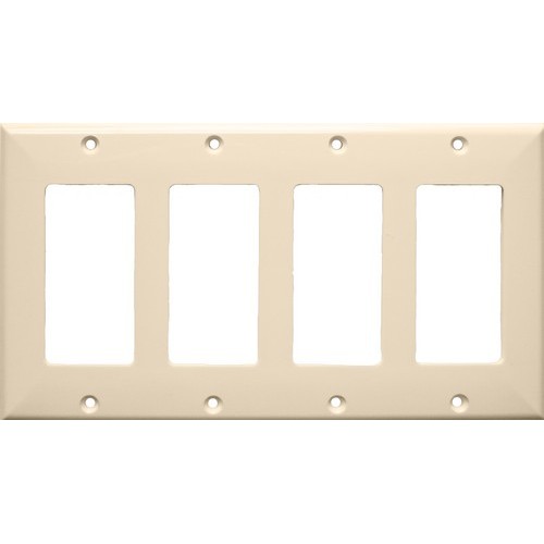 Lexan Wall Plates 4 Gang Decorative/GFCI Almond - This Decorative/GFCI 4 Gang Wall Plate is a great valueLexan Wall Plates 4 Gang Decorative/GFCI Almond features include:  Decorative/GFCI wall plate is highly resistant to impact, abrasion, oil, acids and discoloration Ideal for use in high-abuse areas Smooth, easy to clean surface Round on edges to prevent injury and wall damage Supplied with color matching painted metal mounting screws Mounting Screws individually wrapped in a small plastic bag to protect plate from scratches Specification Grade - meets all current Federal Specifications Decorative/GFCI wall plate conforms to NEMA amp; ANSI standards Flammability rating UL94V-2 UL Listed Order Qty of 1 = 1 Piece Below is more info on our Lexan Wall Plates 4 Gang Decorative/GFCI Almond