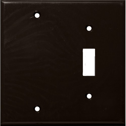 Lexan Wall Plates 2 Gang 1 Toggle 1 Blank Brown - Classic Lexan Wall Plates 2 Gang 1 Toggle 1 Blank.Lexan Wall Plates 2 Gang 1 Toggle 1 Blank Brown features include:  Lexan Wall plates are highly resistant to impact, abrasion, oil, acids and discoloration Ideal for use in high-abuse areas Smooth, easy to clean surface Round on edges to prevent injury and wall damage Supplied with color matching painted metal mounting screws Mounting Screws individually wrapped in a small plastic bag to protect plate from scratches Specification Grade - meets all current Federal Specifications Lexan Wall plates conform to NEMA amp; ANSI standards Flammability rating UL94V-2 UL Listed Order Qty of 1 = 1 Piece Below is more info on our Lexan Wall Plates 2 Gang 1 Toggle 1 Blank Brown