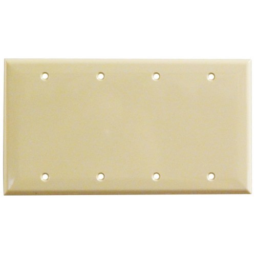 Lexan Wall Plates 4 Gang Blank Ivory - An impact resistant 4 Gang Wall Plate Blank.Lexan Wall Plates 3 Gang Blank Ivory features include:  Blank Wall plate is highly resistant to impact, abrasion, oil, acids and discoloration Ideal for use in high-abuse areas Smooth, easy to clean surface Round on edges to prevent injury and wall damage Supplied with color matching painted metal mounting screws Mounting Screws individually wrapped in a small plastic bag to protect plate from scratches Specification Grade - meets all current Federal Specifications Blank Wall Plate conforms to NEMA amp; ANSI standards Flammability rating UL94V-2 Order Qty of 1 = 1 Piece Below is more info on our Lexan Wall Plates 4 Gang Blank Ivory