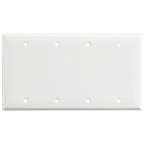 Lexan Wall Plates 3 Gang Blank White - An impact resistant 4 Gang Wall Plate Blank.Lexan Wall Plates 4 Gang Blank White features include:  Blank Wall plate is highly resistant to impact, abrasion, oil, acids and discoloration Ideal for use in high-abuse areas Smooth, easy to clean surface Round on edges to prevent injury and wall damage Supplied with color matching painted metal mounting screws Mounting Screws individually wrapped in a small plastic bag to protect plate from scratches Specification Grade - meets all current Federal Specifications Blank Wall Plate conforms to NEMA amp; ANSI standards Flammability rating UL94V-2 Order Qty of 1 = 1 Piece Below is more info on our Lexan Wall Plates 4 Gang Blank White