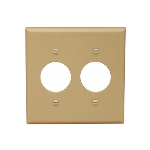 Lexan Wall Plates 2 Gang 2 Single Receptacle Ivory - An economy Lexan Wall Plates 2 Gang 2 Single Receptacle.Lexan Wall Plates 2 Gang 2 Single Receptacle Ivory features include:  2 Single receptacle wall plate is highly resistant to impact, abrasion, oil, acids and discoloration Ideal for use in high-abuse areas Smooth, easy to clean surface Round on edges to prevent injury and wall damage Supplied with color matching painted metal mounting screws Mounting Screws individually wrapped in a small plastic bag to protect plate from scratches Specification Grade - meets all current Federal Specifications 2 Single receptacle wall plate conforms to NEMA amp; ANSI standards Flammability rating UL94V-2 UL Listed Order Qty of 1 = 1 Piece Below is more info on our Lexan Wall Plates 2 Gang 2 Single Receptacle Ivory