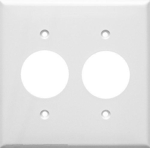 Lexan Wall Plates 2 Gang 2 Single Receptacle White - An economy Lexan Wall Plates 2 Gang 2 Single Receptacle.Lexan Wall Plates 2 Gang 2 Single Receptacle White features include:  2 Single receptacle wall plate is highly resistant to impact, abrasion, oil, acids and discoloration Ideal for use in high-abuse areas Smooth, easy to clean surface Round on edges to prevent injury and wall damage Supplied with color matching painted metal mounting screws Mounting Screws individually wrapped in a small plastic bag to protect plate from scratches Specification Grade - meets all current Federal Specifications 2 Single receptacle wall plate conforms to NEMA amp; ANSI standards Flammability rating UL94V-2 UL Listed Order Qty of 1 = 1 Piece Below is more info on our Lexan Wall Plates 2 Gang 2 Single Receptacle White