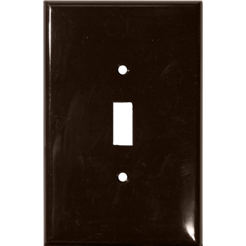 Lexan Wall Plates 1 Gang Oversize Toggle Switch Brown - An impact-resistant 1 Gang Wall Plate for an Oversize Toggle switch.Lexan Wall Plates 1 Gang Oversize Toggle Switch Brown features include:  Oversize Lexan wall plates are highly resistant to impact, abrasion, oil, acids and discoloration Ideal for use in high-abuse areas Oversize wallplates are good if an error is made in cutting the hole for the box Smooth, easy to clean surface Round on edges to prevent injury and wall damage Supplied with color matching painted metal mounting screws Mounting Screws individually wrapped in a small plastic bag to protect plate from scratches Specification Grade - meets all current Federal Specifications Oversize Lexan wall plates conform to NEMA amp; ANSI standards Flammability rating UL94V-2 UL Listed Order Qty of 1 = 1 Piece Below is more info on our Lexan Wall Plates 1 Gang Oversize Toggle Switch Brown