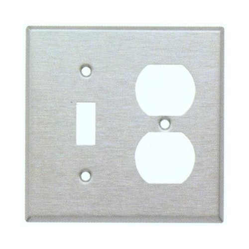 430 Stainless Steel Wall Plates 2 Gang 1 Duplex 1 Toggle - Our 430 Stainless Steel Wall Plates 2 Gang 1 Duplex 1 Toggle helps maintain a clean, professional look.430 Stainless Steel Wall Plates 2 Gang 1 Duplex 1 Toggle features include:  Made of 430 Stainless Steel Wall plate provides extended life in abusive and corrosive environments Contemporary smooth finish and contoured edges enhance installation appearance Smooth finish without recessed lines is easy to clean and maintain attractive appearance UL listed Order Qty of 1 = 1 Piece Below is more info on our 430 Stainless Steel Wall Plates 2 Gang 1 Duplex 1 Toggle