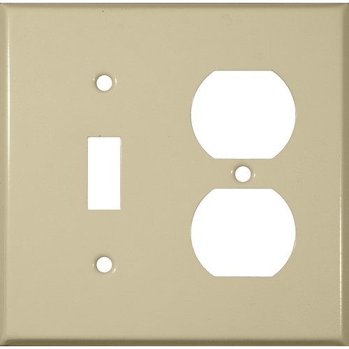 Painted Steel Wall Plates 2 Gang 1 Duplex 1 Toggle Ivory - Our 1 Duplex 1 Toggle Steel Wall Plate helps maintain a clean, professional look.Painted Steel Wall Plates 2 Gang 1 Duplex 1 Toggle Ivory features include:  Painted Steel wall plate provides extended life in abusive and corrosive environments Contoured edges enhance installation appearance Smooth finish without recessed lines is easy to clean and maintain attractive appearance Semi-Gloss surface finish painted on steel UL Listed Order Qty of 1 = 1 Piece Below is more info on our Painted Steel Wall Plates 2 Gang 1 Duplex 1 Toggle Ivory