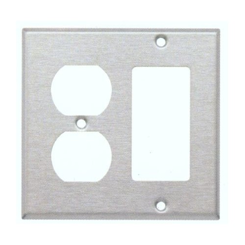 430 Stainless Steel Wall Plates 2 Gang 1 Decorative 1 Duplex - Our 430 Stainless Steel Wall Plates 2 Gang 1 Decorative 1 Duplex is a nice touch to any project.430 Stainless Steel Wall Plates 2 Gang 1 Decorative 1 Duplex features include:  Made of 430 Stainless Steel Wall plate provides extended life in abusive and corrosive environments Contemporary smooth finish and contoured edges enhance installation appearance Smooth finish without recessed lines is easy to clean and maintain attractive appearance UL listed Order Qty of 1 = 1 Piece Below is more info on our 430 Stainless Steel Wall Plates 2 Gang 1 Decorative 1 Duplex