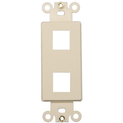 Decorative DataComm Frame For Keystone Jacks and Modular Inserts Two Ports Lt. Almond - Impact and Oil Resistant Decorative frame for Keystone Jack and Modular Inserts.Decorative DataComm Frame For Keystone Jacks and Modular Inserts Two Ports Lt. Alm...