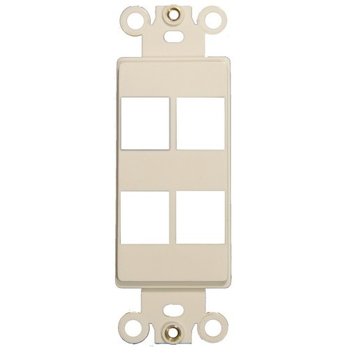 Decorative DataComm Frame For Keystone Jacks and Modular Inserts Four Ports Lt. Almond - Impact and Oil Resistant Decorative frame for Keystone Jack and Modular Inserts.Decorative DataComm Frame For Keystone Jacks and Modular Inserts Four Ports Lt. A...