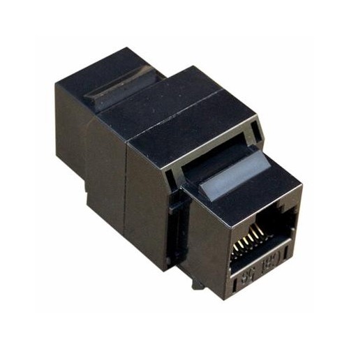 Cat5E UTP Coupler Black - Female to Female Coupler for Cat5E UTP wire.Cat5E UTP Coupler Black features include:  Female To Female RJ-45 Configuration For RJ 45 Jacks/Patch Cords/Cables Transmission Rate: 1 Gbps Frequency: 100 Mhz Mounts in Keystone Patch Panel or Plate Contacts have 50u Gold Plating Flammability Rating: UL94V-0 UL Listed Order Qty of 1 = 1 Piece Below is more info on our Cat5E UTP Coupler Black