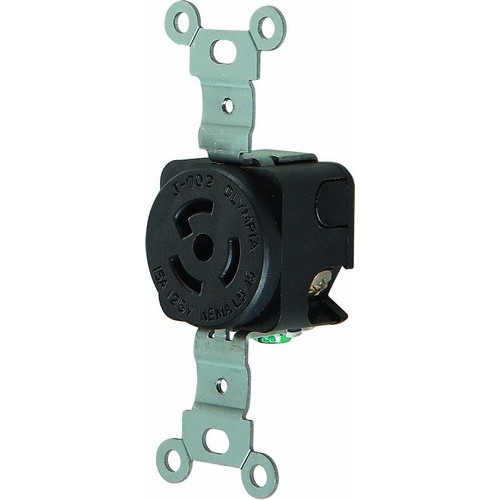 Twist Lock Wall Mount Receptacles - 2 Pole 3 Wire 15A 125V - Our Twist Lock Wall Mount Receptacles are Excellent for a wide range of Equipment Power Applications.Twist Lock Wall Mount Receptacles - 2 Pole 3 Wire 15A 125V features include:  Flush mount design Rugged Phenolic cover with PBT(Polybutylene Terephthalate) base construction resists impact, abrasion, sunlight  chemicals All contacts are solid one-piece Brass for superior conductivity and reduced heat rise Heavy duty power contacts set in deep pockets to resist damage Heavy duty Brass combo head terminal screws Includes grounding screw cULus Listed Order Qty of 1 = 1 Piece Below is more info on our Twist Lock Wall Mount Receptacles - 2 Pole 3 Wire 15A 125V