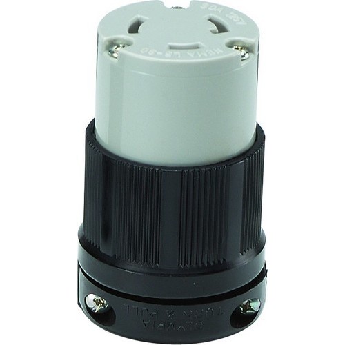 Twist Lock Female Receptacles 2 Pole 3 Wire 30A 125VAC - Female Twist Lock Plugs and Receptacles are Perfect for Generators and Other Equipment Power Applications.Twist Lock Female Receptacles 2 Pole 3 Wire 30A 125VAC features include:  Commonly used with most generators Rugged Nylon/Polycarbonate Construction resists impact, abrasion, sunlight  chemicals Grooved Housing for enhanced grip All contacts are solid one-piece brass for superior conductivity and reduced heat rise Heavy duty power contacts set in deep pockets to resist damage Heavy duty brass combo head terminal screws Clear terminal chamber allows for visual inspection of terminals Cord strain relief and rubber grommet to seal from environment Includes grounding screw cULus Listed Order Qty of 1 = 1 Piece Below is more info on our Twist Lock Female Receptacles 2 Pole 3 Wire 30A 125VAC