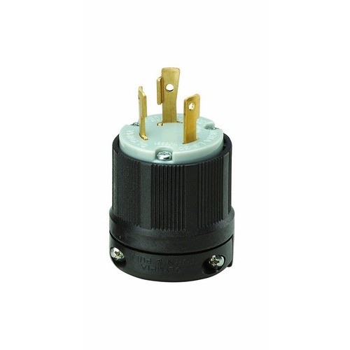 Twist Lock Male Plugs 2 Pole 3 Wire 30A 250VAC - Male  Female Twist Lock Plugs and Receptacles are Perfect for Generators and Other Equipment Power Applications.Twist Lock Male Plugs 2 Pole 3 Wire 30A 250VAC features include:  Commonly used with most generators Rugged Nylon/Polycarbonate Construction resists impact, abrasion, sunlight  chemicals Grooved Housing for enhanced grip All contacts are solid one-piece brass for superior conductivity and reduced heat rise Heavy duty power contacts set in deep pockets to resist damage Heavy duty brass combo head terminal screws Clear terminal chamber allows for visual inspection of terminals Cord strain relief and rubber grommet to seal from environment Includes grounding screw cULus Listed Order Qty of 1 = 1 Piece Below is more info on our Twist Lock Male Plugs 2 Pole 3 Wire 30A 250VAC