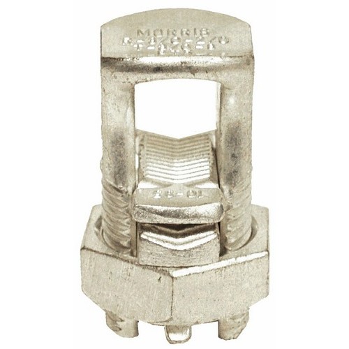 Split Bolt Connectors With Spacer For Copper Conductors 4/0-250 - This Stranded Wires Connector comes with Spacer for wire seperation.Split Bolt Connectors With Spacer For Copper Conductors 4/0-250 features include:  Stranded wires connector is UL listed for copper and copper weld stranded wires only Manufactured from Compact, high strength, high copper alloy Uniform bright electro-tin plating resists corrosion, reduces contact resistance and gives you maximum conductivity Spacer separates dissimilar conductors and provides long contact length that prevents high pressure point contacts between run and tap connectors Free turning threads and easy to grip wrench flats Stranded wires connector is highly resistant to season cracking and corrosion Rated 600 Volts UL486A/CSA Listed UL467A Listed for Direct Burial  Grounding/Bonding Applications Order Qty of 1 = 1 Piece Below is more info on our Split Bolt Connectors With Spacer For Copper Conductors 4/0-250
