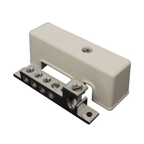 NEC Compliant Intersystem Bonding Connector with Lay-In Feature and Cover meets NEC 250.94 requirements - This Intersystem Bonding Connector accomodates all low voltage service grounds for bonding to main ground electrodeIntersystem Bonding Connector features include:  Fast amp; Simple Installation on Ground Conductor Below Meter Lay-in Feature allows Termination to existing Main Ground Electrode without Cutting or Splicing Conductor Open faced design allows installer to quickly lay-in the grounding conductor as a jumper to multiple service grounds with no break in the ground conductor 4 Bonding Positions accomodate low voltage utility service ground wires Made of 6061-T6 Aluminum AL9CU Dual Rated For Copper or Aluminum Conductors Mild Steel Flush Mount Slot Gead Screws UV Rated Paintable Thermoplastic Cover UL467 Listed, Meets NEC 2008 Section 250.94 Requirements Dimension Measurements = Inches Order Qty of 1 = 1 Piece Below is more info on our Intersystem Bonding Connector