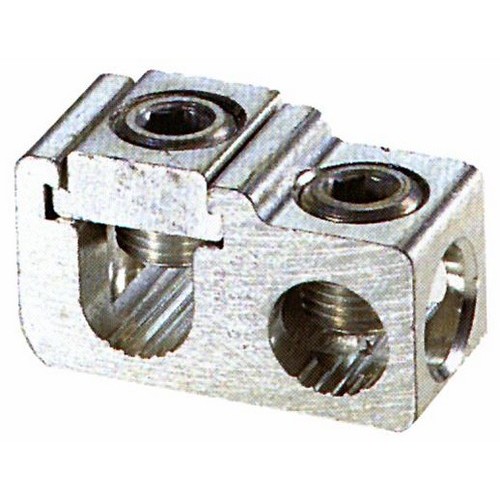 Aluminum Parallel amp; Tee Tap Connectors Main: 1/0-#2 Tap: 1/0-#14 - Dual Rated Aluminum Parallel amp; Tee Tap Connector for both Copper and Aluminum.Aluminum Parallel amp; Tee Tap Connectors Main: 1/0-#2 Tap: 1/0-#14 features include:  Aluminum Parallel amp; Tee Tap connector is Dual Rated for both Copper and Aluminum conductors and Electro Tin plated to provide low contact resistance and protection against corrosion Manufactured from high strength 6061-T6 Aluminum alloy to insure both maximum strength and conductivity Dual entry wire holes allow for Parallel or Tee Tap connectors Assembly can be made with only a screwdriver or allen wrench and they are re-usable Parallel amp; Tee tap connector rated 600 volt 194deg;F(90deg:C) UL486B/CSA Listed AL9CU Dual Rated Dimension Measurements = Inches Order Qty of 1 = 1 Piece Below is more info on our Aluminum Parallel Tee Tap Connectors Main: 1/0-#2 Tap: 1/0-#14