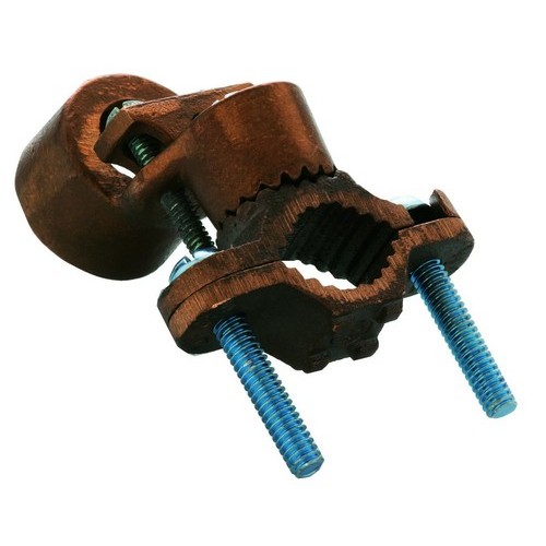 Copper Ground Pipe Clamps with Adaptor Serrations and Conduit Hub Adaptor 2-1/2