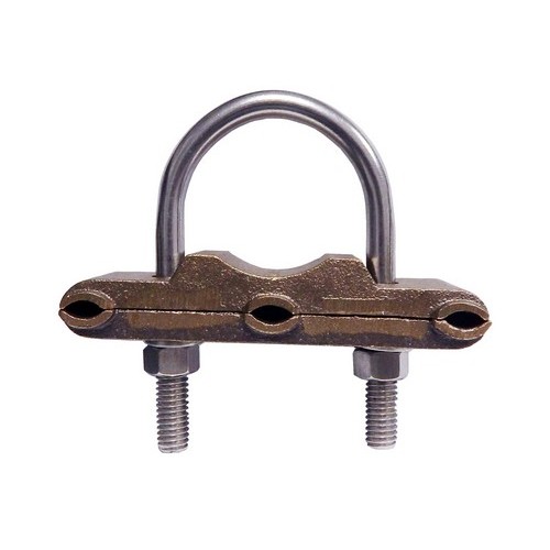 U Bolt Style Copper Ground Clamps 3 Conductor 3
