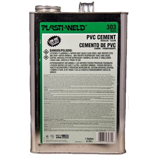 Quart Regular Bodied 303 Clear Cement - Regular-bodied clear cement for all grades  types of PVC pipe and fittings up to 4