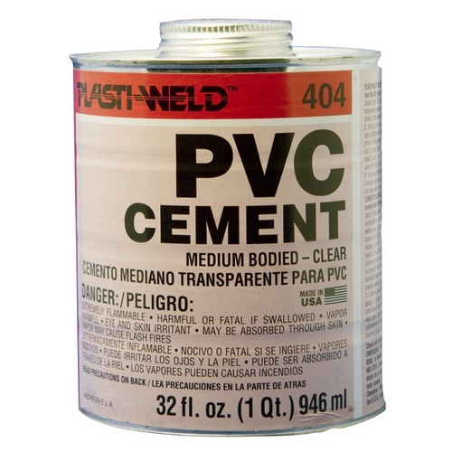 1/2 Pint Medium Bodied 404 Clear Cements - Medium Clear PVC Cement for up to 6