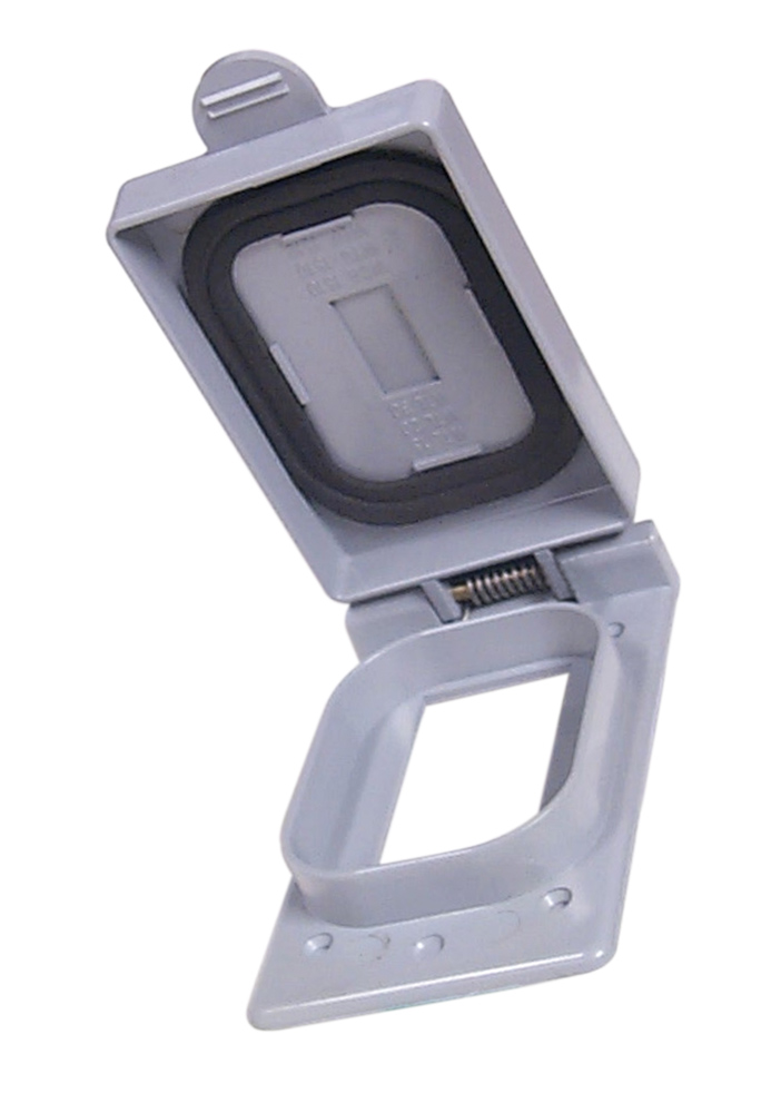 Weatherproof Schedule 40 PVC GFI Single Receptacle Cover
